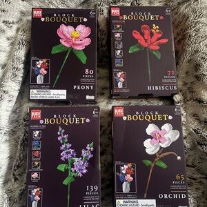 Bouquet Building Set - Peony, Hibiscus, Lavender, Orchid